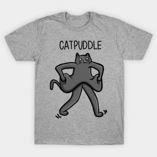 Standing CATPUDDLE Funny cat as a puddle Digital Illustration T-Shirt